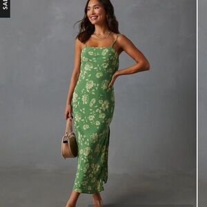 Green Floral Vici Dress